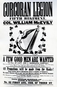 Recruitment poster for the Corcoran Legion, 1862