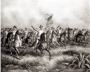 Rough Riders: Colonel Theodore Roosevelt, US Commander at San Juan Hill, Santiago, Cuba by American School
