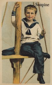 Sailor Boy Sitting on Rigging by American School