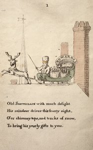 Santeclaus with sleigh and reindeer, from The Children