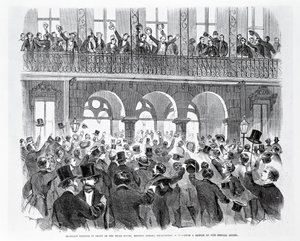 Secession Meeting in Front of the Mills House, Meeting Street, Charleston, South Carolina, c.1860 (engraving)