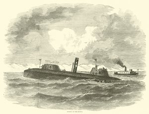 Sinking of the Keokuk, July 1863 by American School
