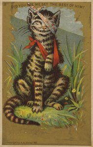 Smirking Cat with Injuries by American School