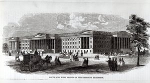 South and West Fronts of the Treasury Extension, from 