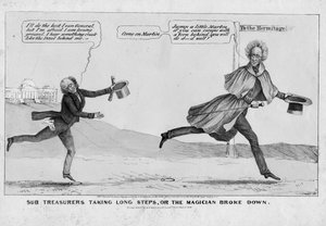 Sub Treasurers Taking Long Steps, or, The Magician Broke Down