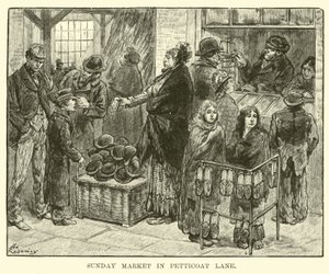 Sunday Market in Petticoat Lane by American School
