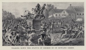 Tearing down the Statue of George III on Bowling Green