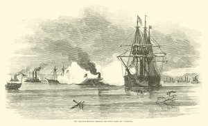 The Arkansas running through the Union fleet off Vicksburg, July 1862