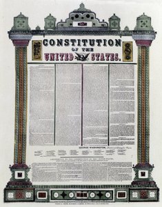 The Constitution of the United States of America signed in 1787, applied in 1789 by American School