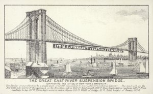 The Great East River Suspension Bridge, New York by American School