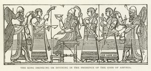 The King Drinking or Divining in the Presence of the Gods of Assyria by American School