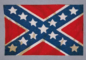 The Southern Cross battle flag of the Confederate forces by American School