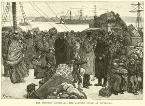The Western Gateway, the Landing Stage at Liverpool by American School
