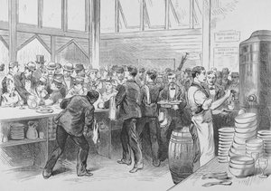 The Crowded Lunch Counter of an American Railroad Station by American School