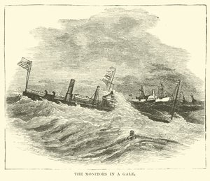 The Monitors in a Gale, December 1864 by American School