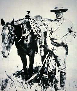 Theodore Roosevelt with his horse, c.1885 by American School