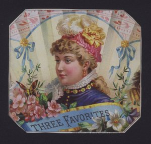 Three Favorites, cigar label by American School