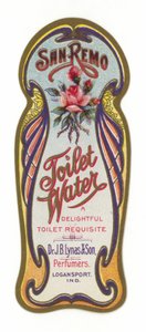 Toilet Water Label, San Remo