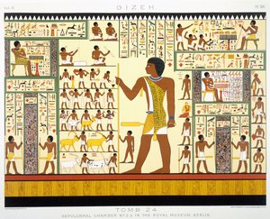 Tomb 24, Sepulchral Chamber No. 2a, from Gizeh, Volume II, plate XIV from Vol 2 Ancient Egypt by Samuel Augustus Binion, published 1887