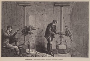 Tunneling, Rock Drills Mounted on Tunnel or Drifting Columns by American School