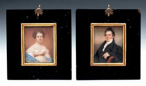 Two Miniatures of Captain Arent Schuyler de Peyster and His Wife, Sarah Macomb