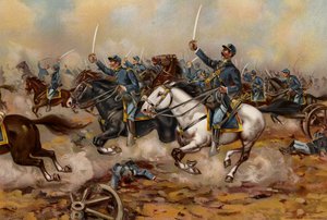 US Army, Cavalry Charge of the 5th Regulars, Gains Mill by American School