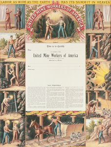United Mine Workers Certificate, 1890 by American School