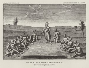 Use of Wampum Belts in Indian Council by American School