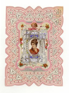 Victorian Lady on card by American School