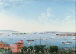 View of New York Harbour from Brooklyn Heights by American School