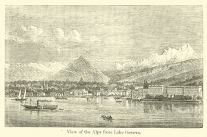 View of the Alps from Lake Geneva by American School