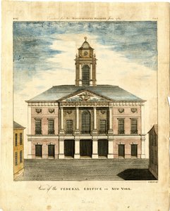 View of the Federal Edifice in New York by American School