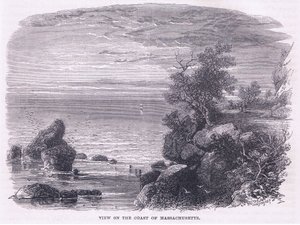 View of the coast of Massachusetts 1644, illustration from Cassell