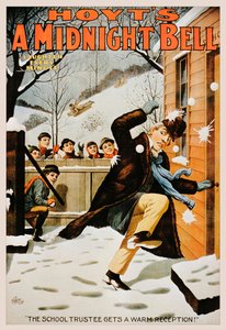 Vintage Poster of Boys Pelting Man with Snowballs, 1890-99 by American School