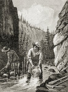 Washing out gold, from 