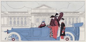 Woman Falling in Love with Her Chauffeur, a Scene from the Short Story, Taking Chances, by J A Waldron by American School