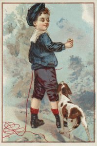 Young Boy with Dog by American School