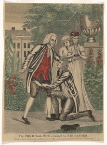 The Prodigal Son Returned to His Father (Father I have Sinned against Heaven and in thy sight and am no more worthy to be called thy Son - St. Luke 15 Chap 21v) by Amos Doolittle