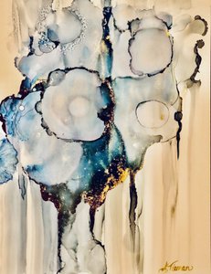 Ethereal Blue Gold Flow by Amy Tieman
