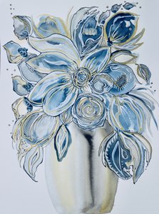 Indigo Gold Blooms by Amy Tieman