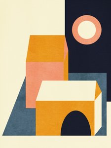 Rainbow Plus Shapes Blue Mustard 11