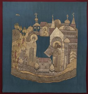 Appearance of the Mother of God to Saint Cyril of Belozersk in the Simonov Monastery Podea by Ancient Russian Art