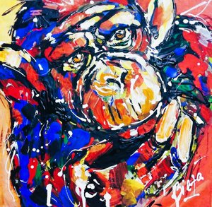 Colorful Dog Portrait