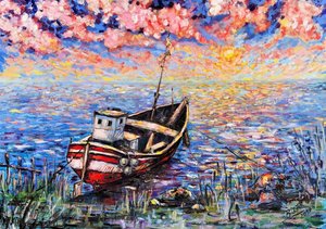 Golden Sunset Boat