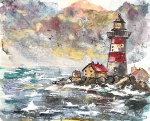 Stormy Lighthouse Coast