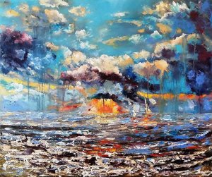 Vibrant Sunset Seascape