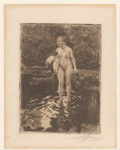 Bathing Woman by Anders Leonard Zorn (signed by artist)
