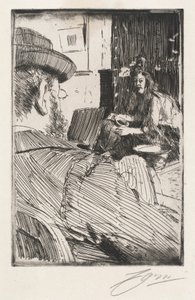 Albert Besnard and His Model by Anders Zorn