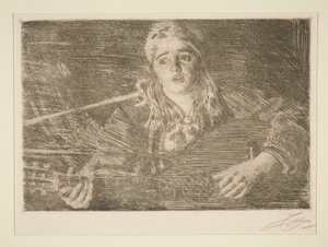 Woman with Swedish Lute by Anders Leonard Zorn