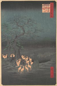 Foxes Meeting at Oji by Ando Hiroshige